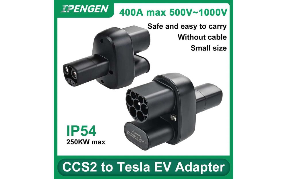 Перехідник адаптер Tesla швидкісна зарядка CCS2 Type2 - NACS Тесла