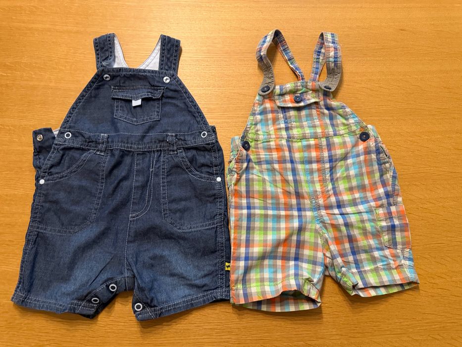 Ogrodniczki niemowlęce 2 szt. r. 68 – H&M + C&A