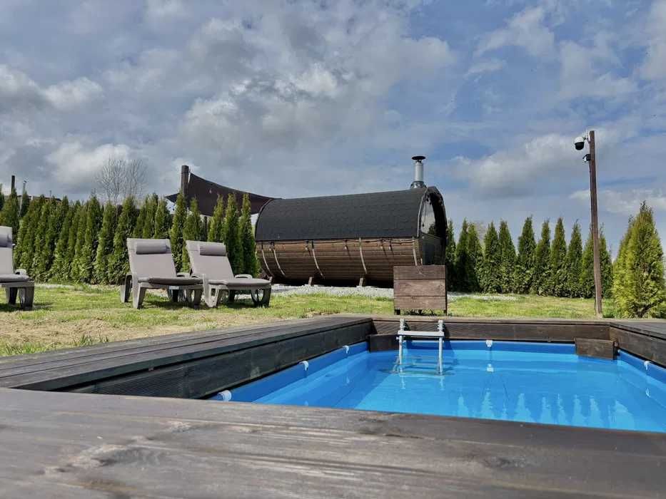 Domek z jacuzzi na wyłączność w cenie, sauna basen, duży teren