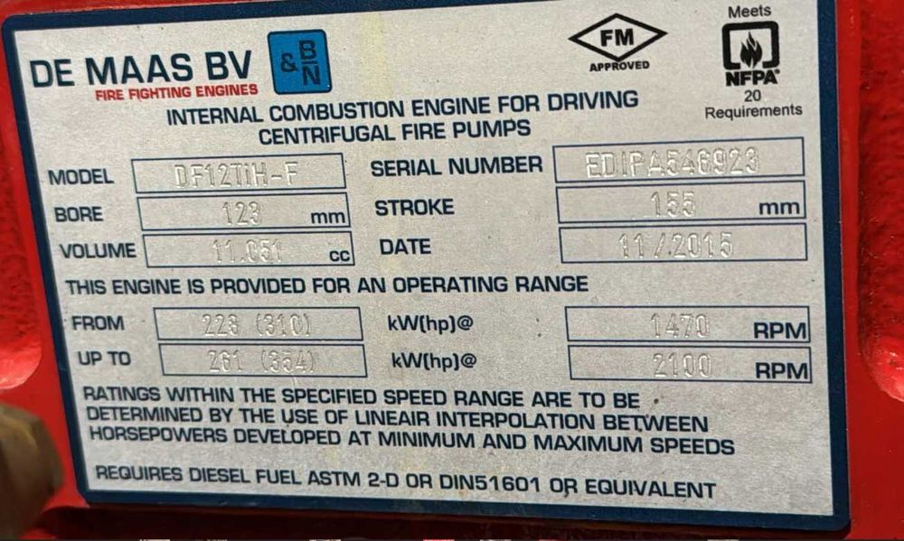 Pompa spalinowa PPOŻ 2015r., 100h, 568m3/h, z Niemiec