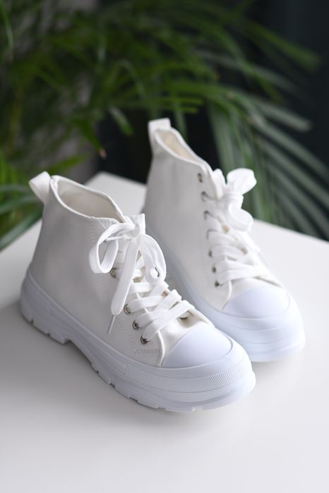 NOWE off white biale sneakersy trampki wysokie37,38,39,40,41 platforma