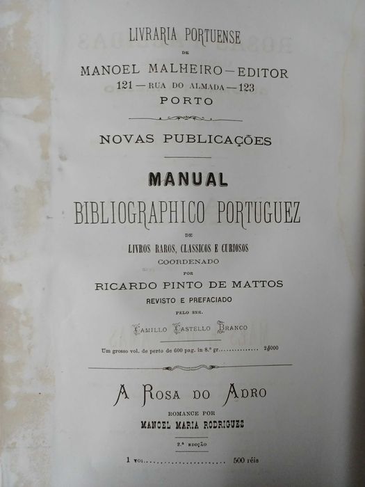 LIVRO RARO A FORMOSA LUSITANIA