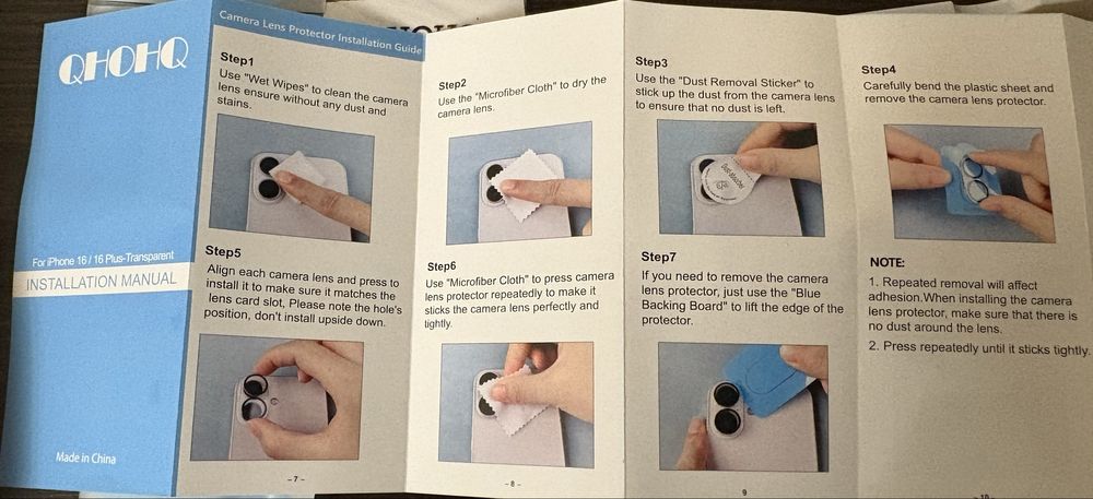 захисне скло 3+3 для екрана та камери QHOHQ для iPhone 16