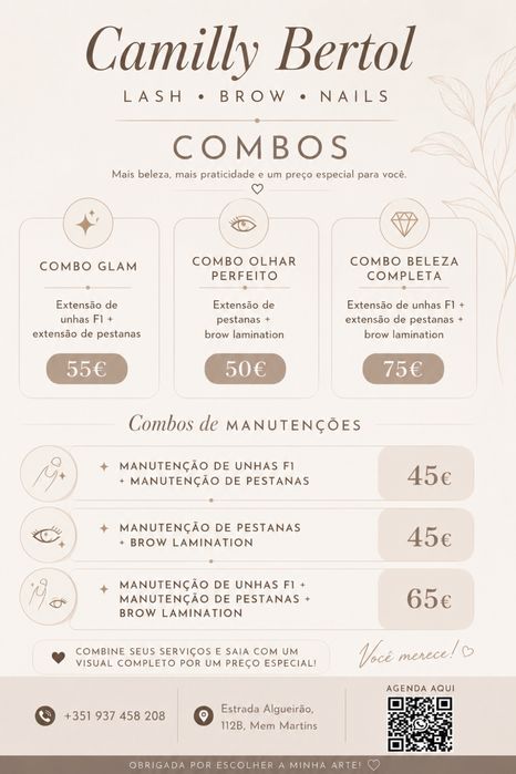 Pestanas, unhas, sobrancelhas