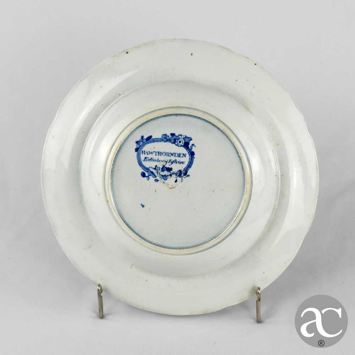 Par de pratos fundos em faiança inglesa Sttafordshire