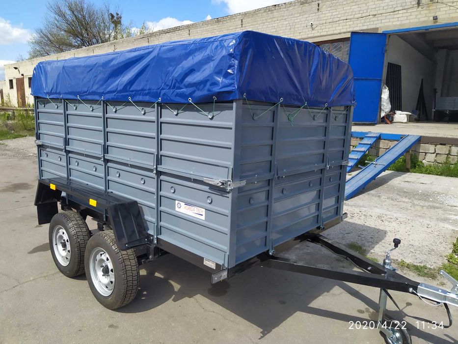 Прицеп двоосний Подвійний борт, 3200х1560 легковий причеп Цинк