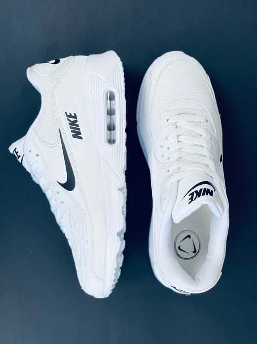 кроссовки подростковые мужские / Nike Air Max 90 White/Black крассовки Найк аир макс 90 білі кросівки