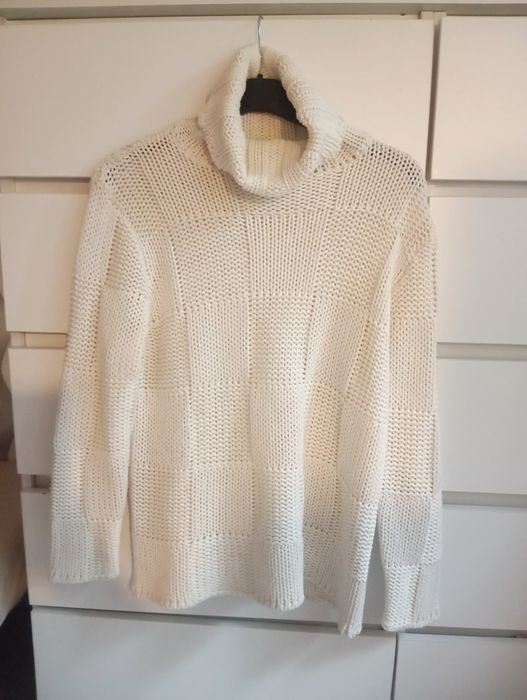 Sweter Damski biały golf Janique rozmiar L