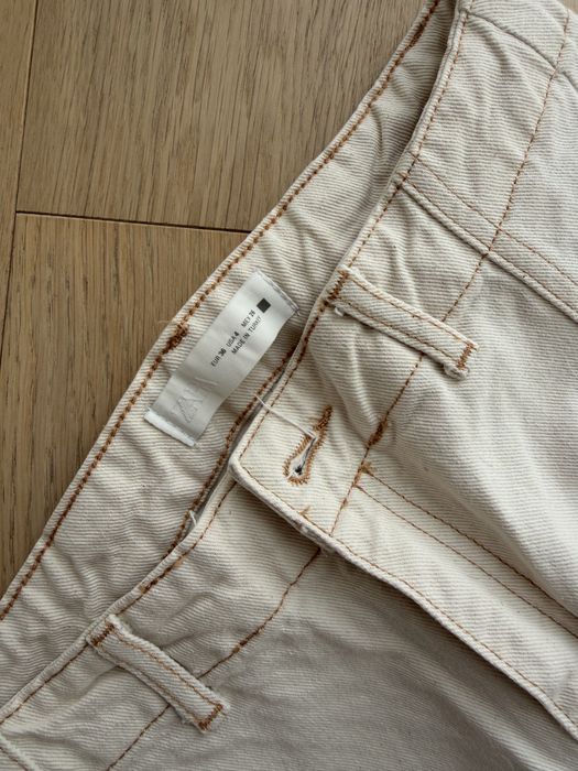 джинси молочні лляні Zara 36