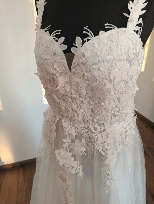 Suknia ślubna 48 4XL Bonprix biała