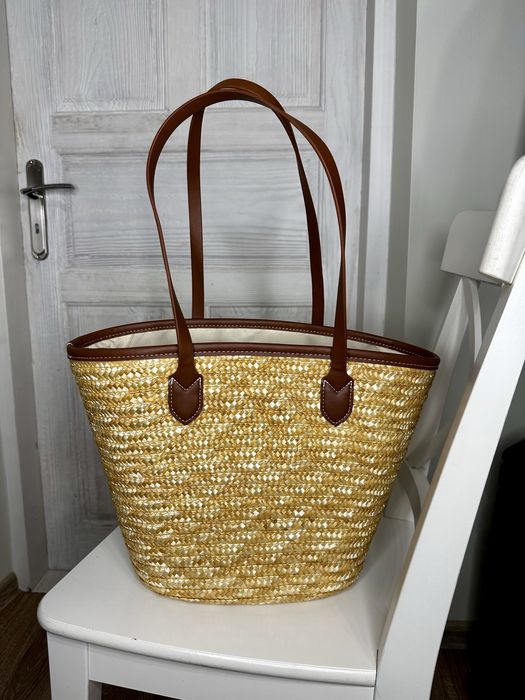 Torebka na ramię duża shopperka słomiana na lato plaże nowa