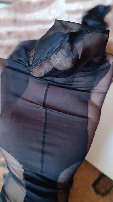 Нейлоновые чулки под пояс со швом и пяткою