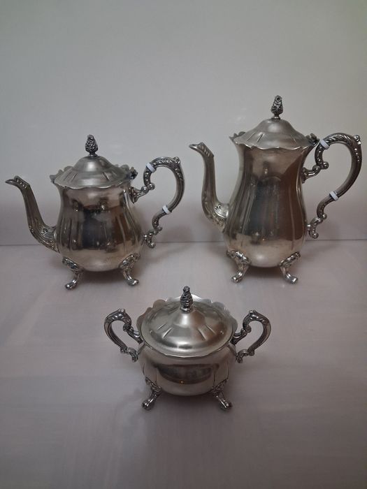 Conjunto de Chá Vintage Leonard Silver Plated