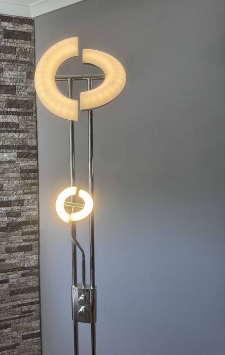 Candeeiro de Pé LED Regulável com Luz de Leitura