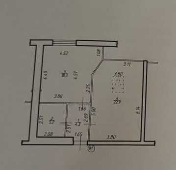Продаж 1-кімнатної квартири в центральній частині міста
