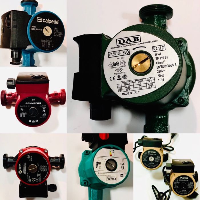 Циркуляционный насос EUROAQUA,GRUNDFOS,DAB,WILO.