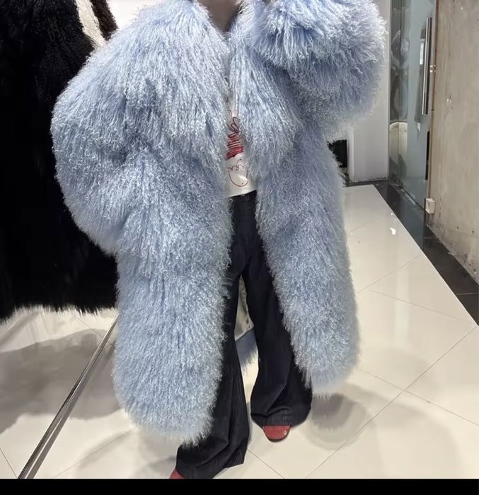 Kontantto plaszcz futro nsturalne z lamy rozne kolory xs-3xl