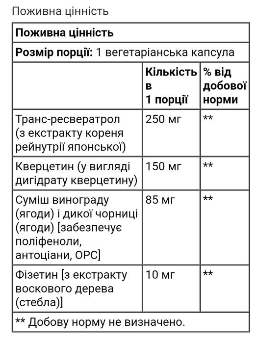 Life Extension оптимізований тпанс ресвератрол resveratrol elite