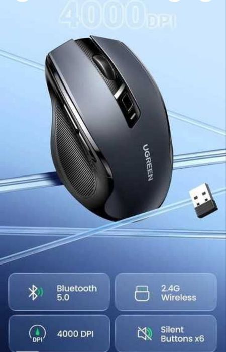 Bluetooth мишка бездротова  Ugreen 2в1  5.0/2.4ГЦ (4000 DPI)