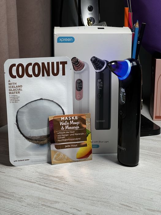 Апарат для чистки обличчя з синім світлом + подарунок