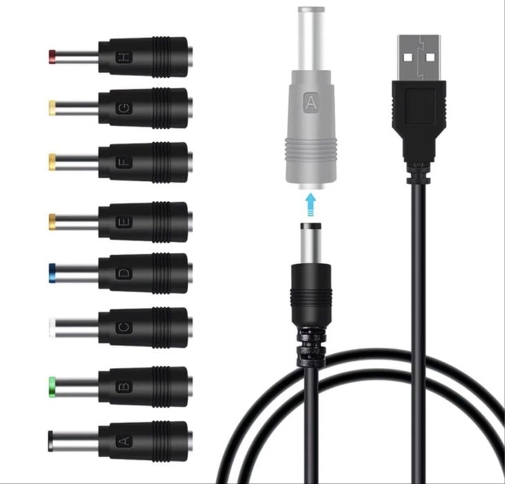 Перехідники адаптери powerbank 8шт 5.5x2.1 12V 9V 5V роутера камери