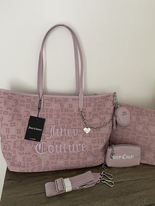 Torebka shopperka Juicy Couture A4 2 torebki dwustronna