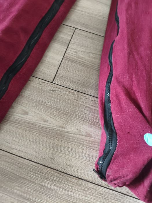 Poduszki czerwone 188cm materace pianka H3 len na kanape