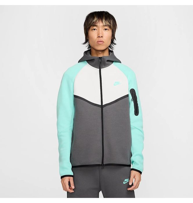 Оригінал! Зіп Худі Nike Tech Fleece (м`ятно-сіре) (L) Новий з бірками!