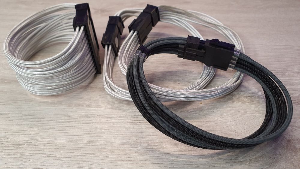 Extender przewody 24pin 8pin lian li białe