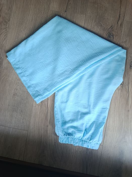 Letnie szerokie spodnie wide leg baby blue r.M