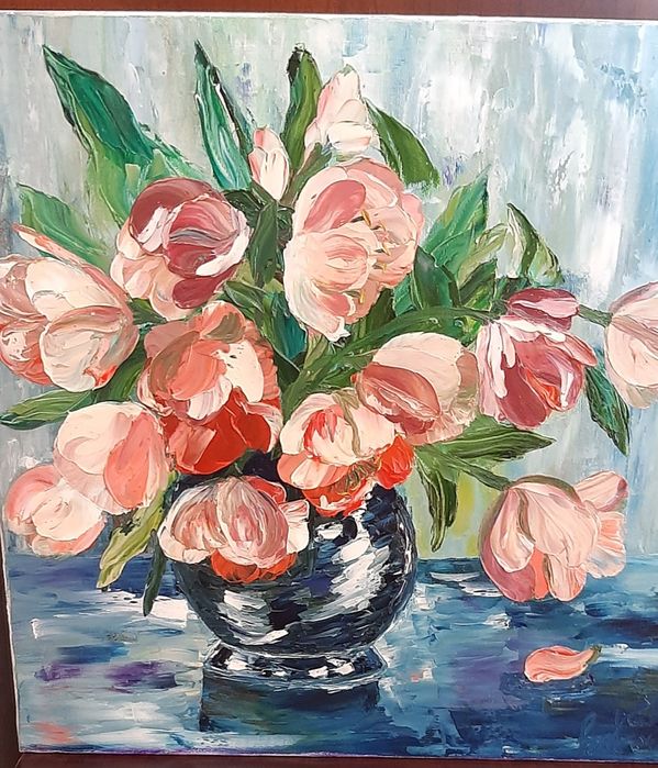 Картина масло Тюльпаны