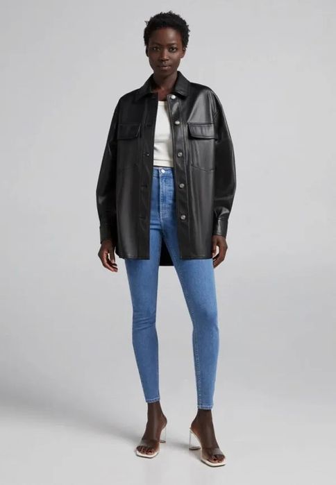 Шкіряна рубашка Bershka