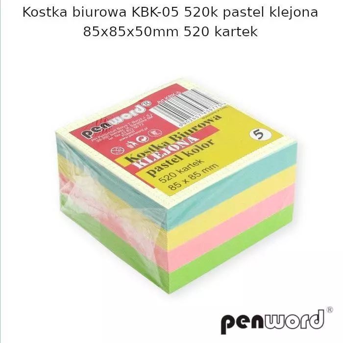 Kostka Biurowa Pastel 85X85X50Mm 520K. Nowy Produkt