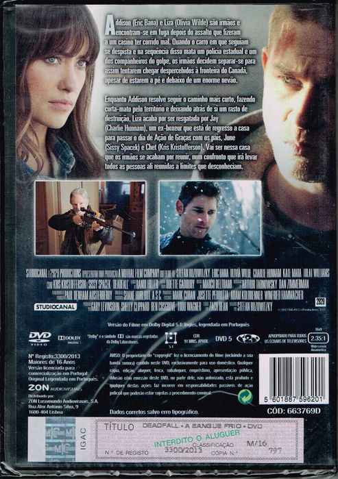 Filme em DVD: Deadfall A Sangue Frio - NOVO! SELADO!