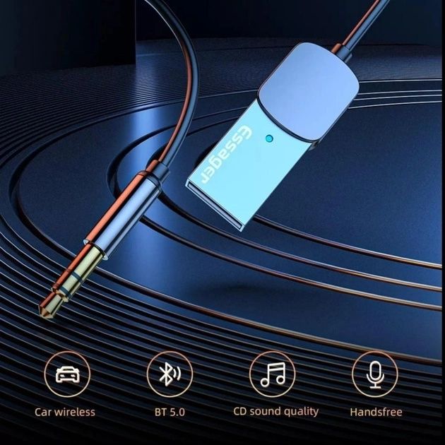 Автомобильный Bluetooth адаптер приемник Essager стерео 5.0 аукс aux
