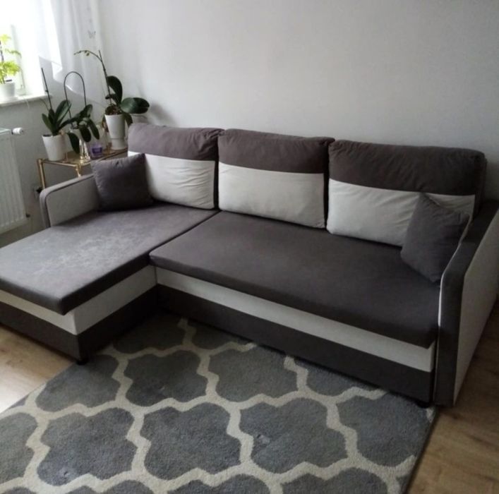 Narożnik szary welur