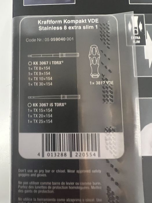 Wera Zestaw Wkrętaków Kraftform Kompakt Vde Stainless 8 Ex.Slim1