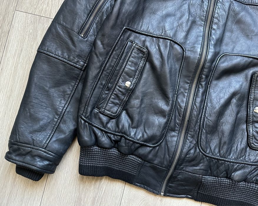 Шкіряна куртка бомбер Q-21 swiss leather jacket