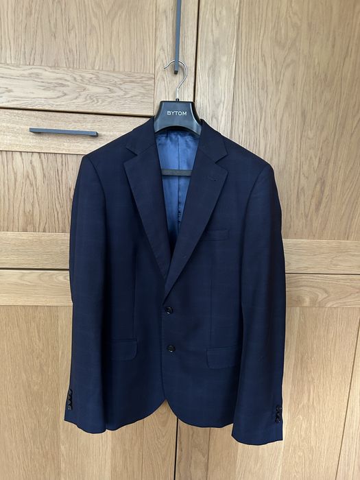 Garnitur granatowy wełniany BYTOM