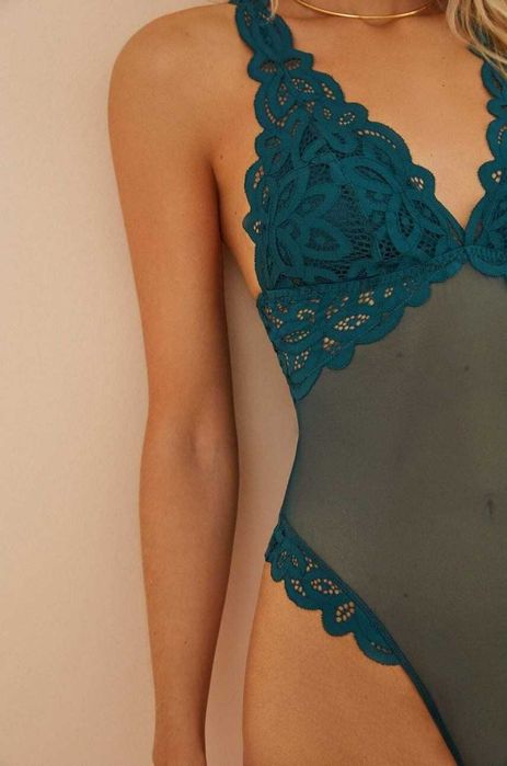 Damskie Body Koronkowe WOMEN'SECRET BODYLETTE Autumn Zielony XL