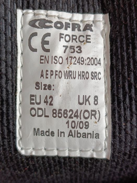 Ботинки берцы рабочие Cofra Force 42р (27см)
