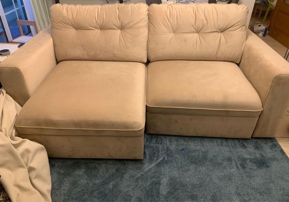 Sofa c/ assento extensivel e reclinavel - Tecido Easy Clean