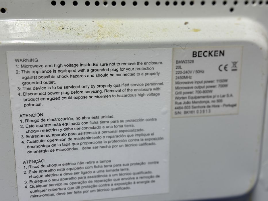 Microondas Beckan USADO