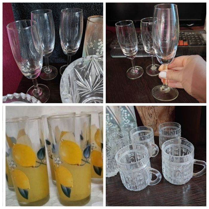 Вазы хрусталь ладья бочонки стаканы салатники