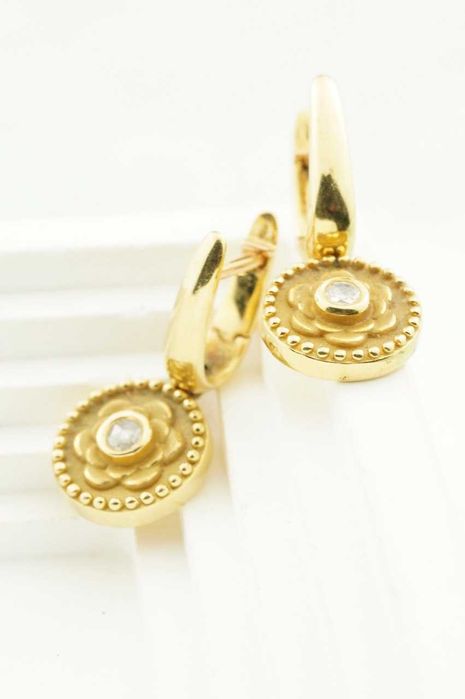 Złote kolczyki z brylantami 18K 5,67g