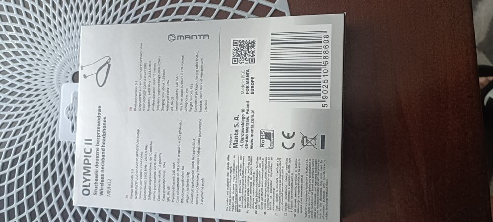 słuchawki bezprzewodowe Manta