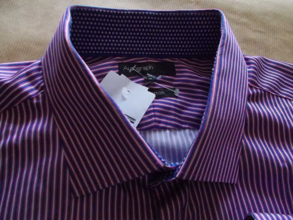4XL AUTOGRAPH LUXURY Designerska,  Ekskluzywna Koszula Męska 4XL 46 UK