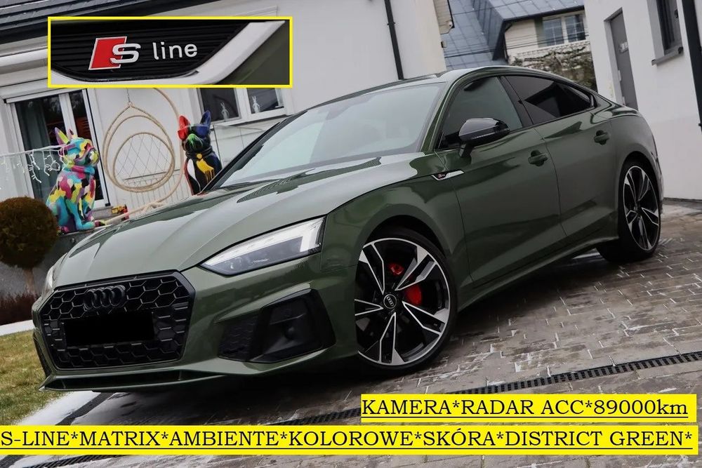 Audi A5 Sportback *S-Line*Bang&Olufsen*Kamera*Skóra*Matrix*DISTRICT GREEN*Ambiente
