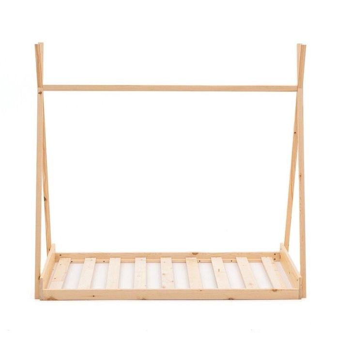 Cama cabaña, 75 x 150,5 x 138 cm, de madera de pino en natural