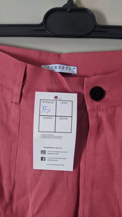 Spodnie klasyczne Forseti XS wysoki stan wiskoza wiskozowe